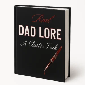 Book cover for Real Dad Lore – a raw memoir of cluster headaches, trauma, and survival